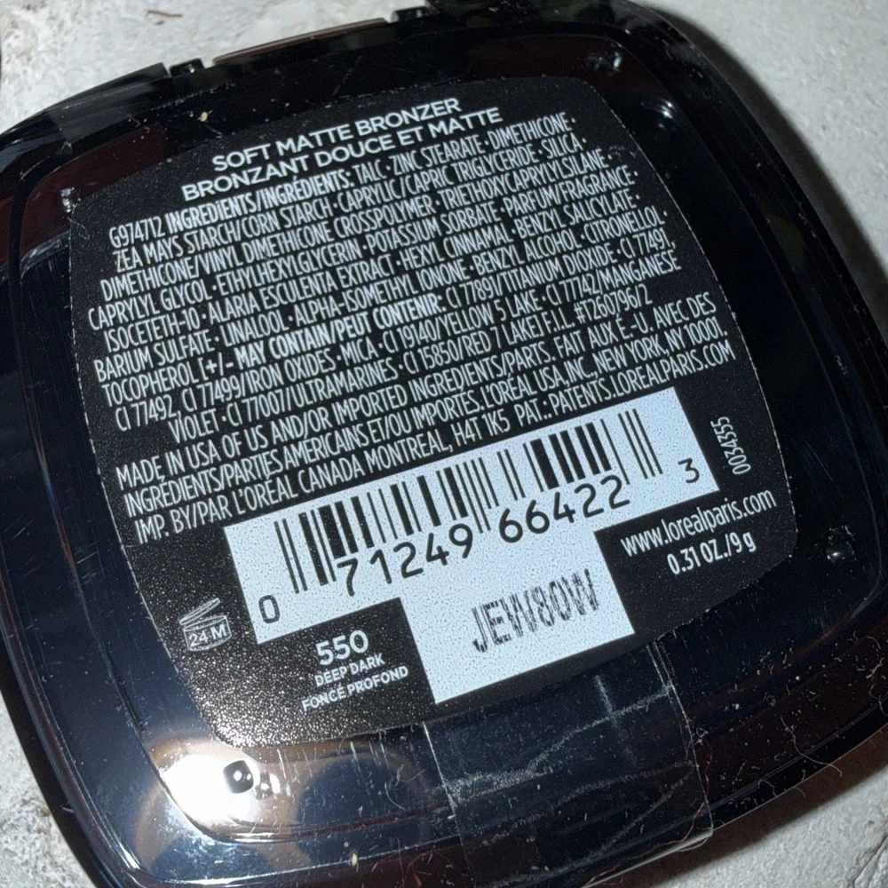 L'Oréal Infallible 24H Fresh Wear Bronzer 550 Deep Dark. PACK OF‎ 2